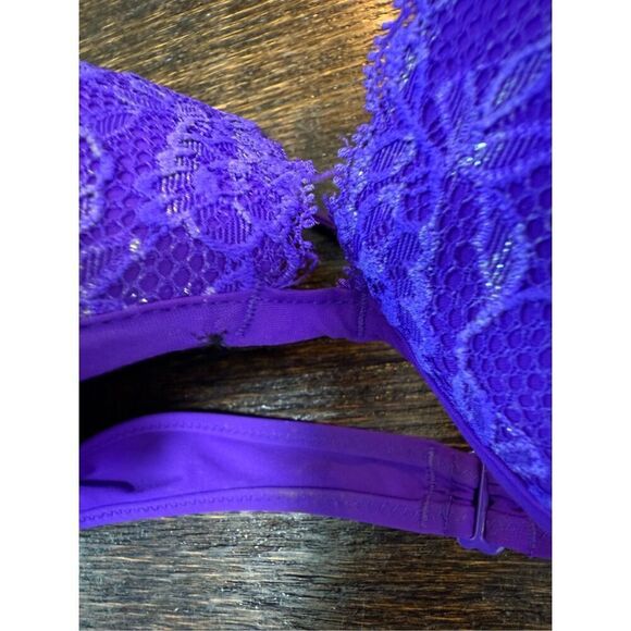 Vintage PINK 2012 purple Lace padded swim top size medium - Picture 2 of 11